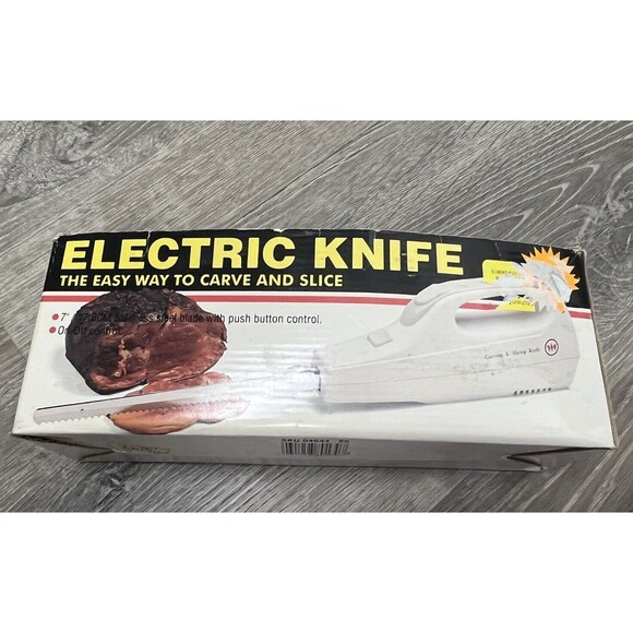 Electric Knife Slice Carve Stainless Steel‎ 2 Knives Vintage Box Manual Portable - Picture 2 of 7